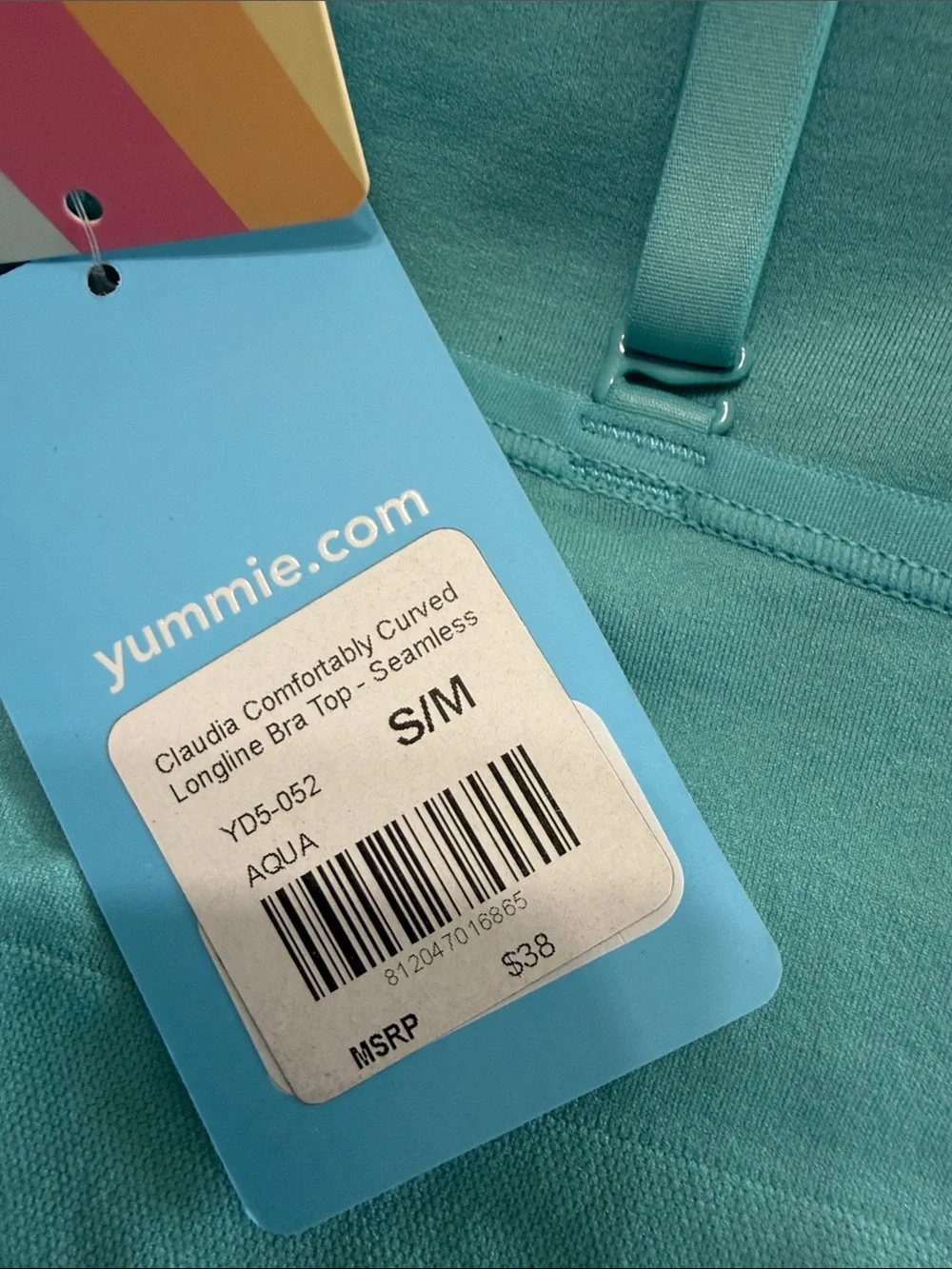 Yummie Brand Blue Seamless V-Neck Bralette S/M
